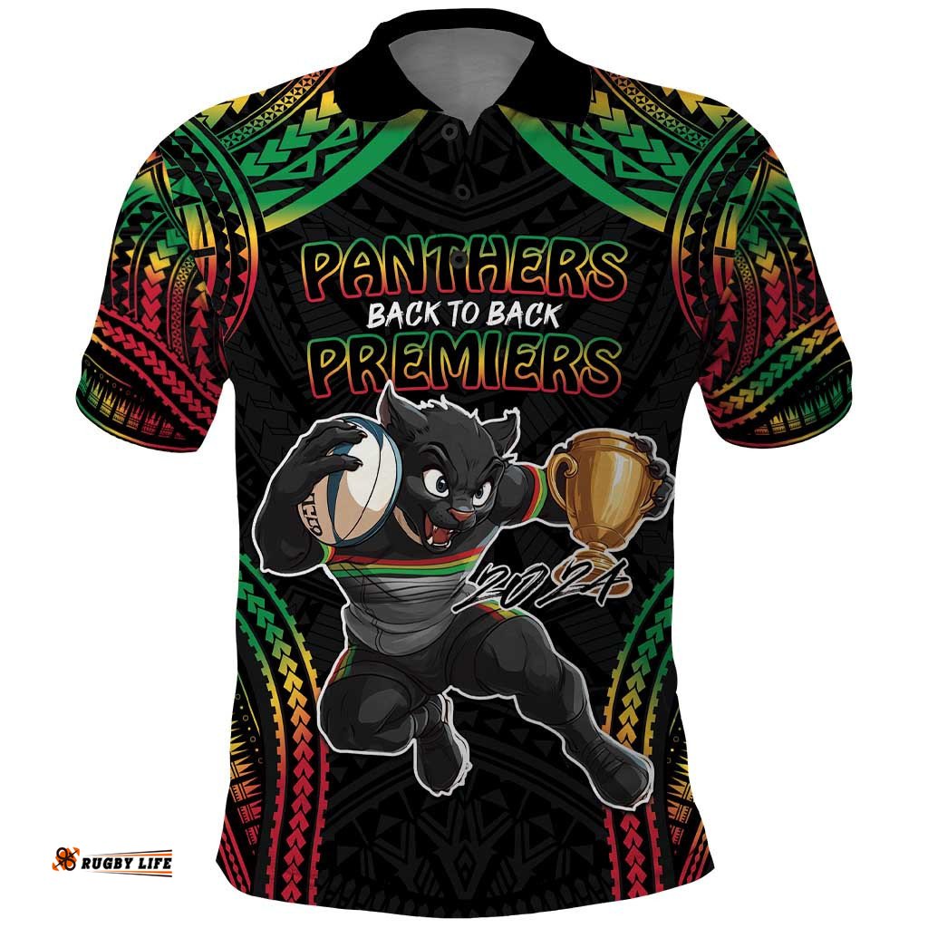 Custom Panthers Champion Grand Final 2024 Polo Shirt With Polynesian Style
