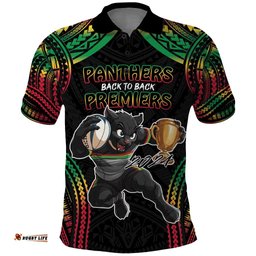 Custom Panthers Champion Grand Final 2024 Polo Shirt With Polynesian Style