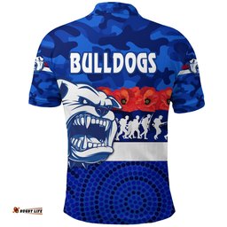 Western Bulldogs Polo Shirt Anzac Day Poppy Flower
