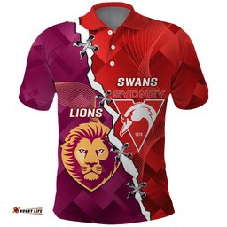 Custom Swans And Lions Football Polo Shirt 2024 Go Champions Final Dynamic Version