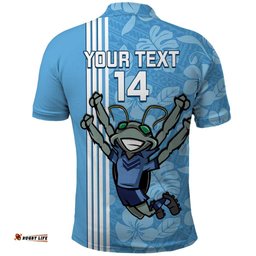 Custom NSW Blues Rugby Polo Shirt Cockroaches Polynesian Pattern Tropical Vibes