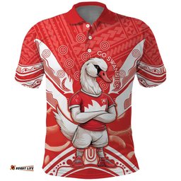 Personalised Swans Football Polo Shirt 2024 Swannies Mascot Go Champions