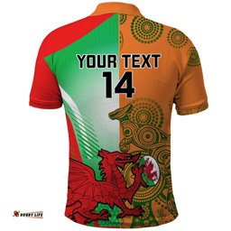 Custom Australia And Wales Rugby Polo Shirt Wallabies Welsh Mascots Dynamic Version
