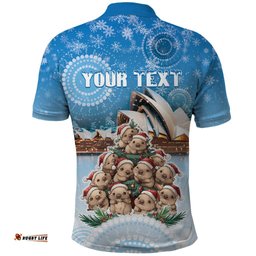 Personalised Australia Yulefest Polo Shirt Cute Wombat Sydney Opera House