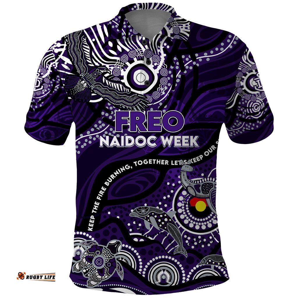 Custom NAIDOC Week 2024 Freo Polo Shirt Aboriginal Animals Keep The Fire Burning