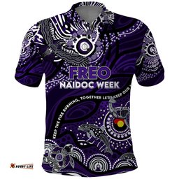 Custom NAIDOC Week 2024 Freo Polo Shirt Aboriginal Animals Keep The Fire Burning