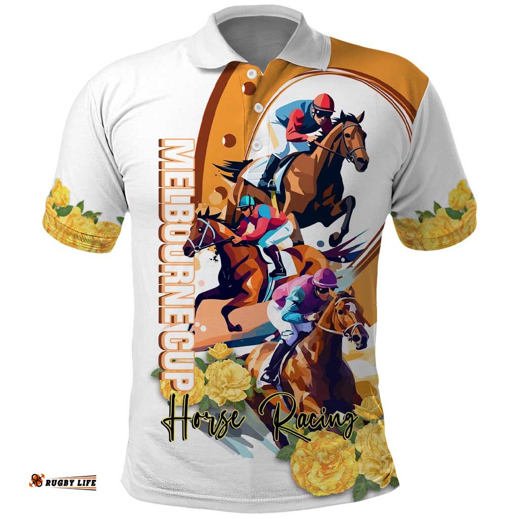 Melbourne Cup Australia Polo Shirt Horse Racing Happy 164th Anniversary