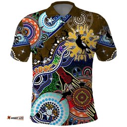 Custom NAIDOC Week 2024 Collingwood Magpies Polo Shirt Australia Aboriginal Dot Painting