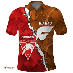 Personalised Giants And Swans Football Polo Shirt Dynamic Style