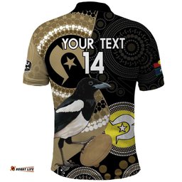Custom AFL Collingwood NAIDOC Week Polo Shirt Keep The Fire Burning Indigenous Art