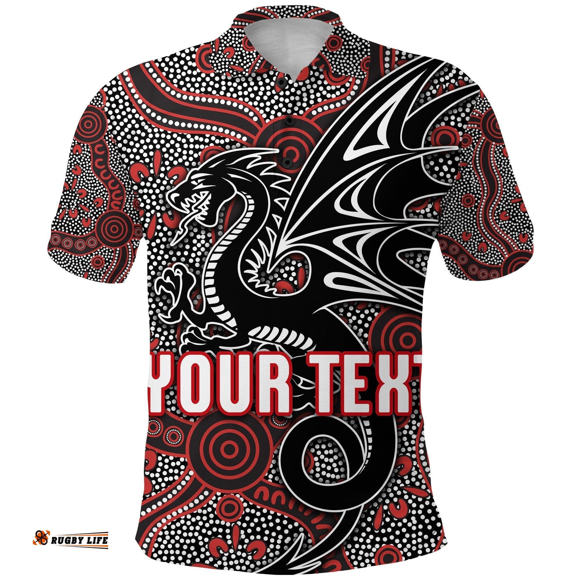 Custom Personalised St. George Dragons Polo Shirt Unique Indigenous