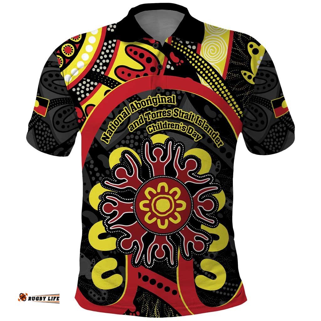 Australia Indigenous Children's Day Polo Shirt Strong In Culture Stronger Together Aboriginal Art