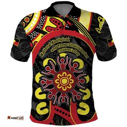 Australia Indigenous Children's Day Polo Shirt Strong In Culture Stronger Together Aboriginal Art