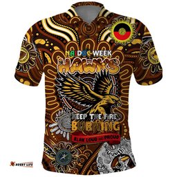 Custom Hawthorn Hawks NAIDOC Week 2024 Polo Shirt Mascot Football