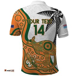 Custom Fiji And Australia Rugby Polo Shirt Fijian Palm Tree Mix Aussie Kangaroo