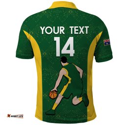 Custom Australia Basketball Polo Shirt Go Champions Aussie Boomers National Color