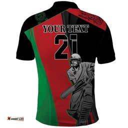 Custom Afghanistan Cricket Polo Shirt Sporty Version