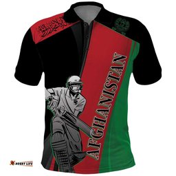 Custom Afghanistan Cricket Polo Shirt Sporty Version