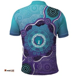 Australia Indigenous Polo Shirt Suicide Prevention Month Ribbon Aboriginal Art