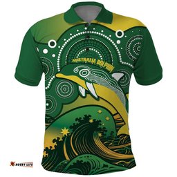 Personalised Australia Swimming Polo Shirt Aussie Dolphin Aboriginal National Color