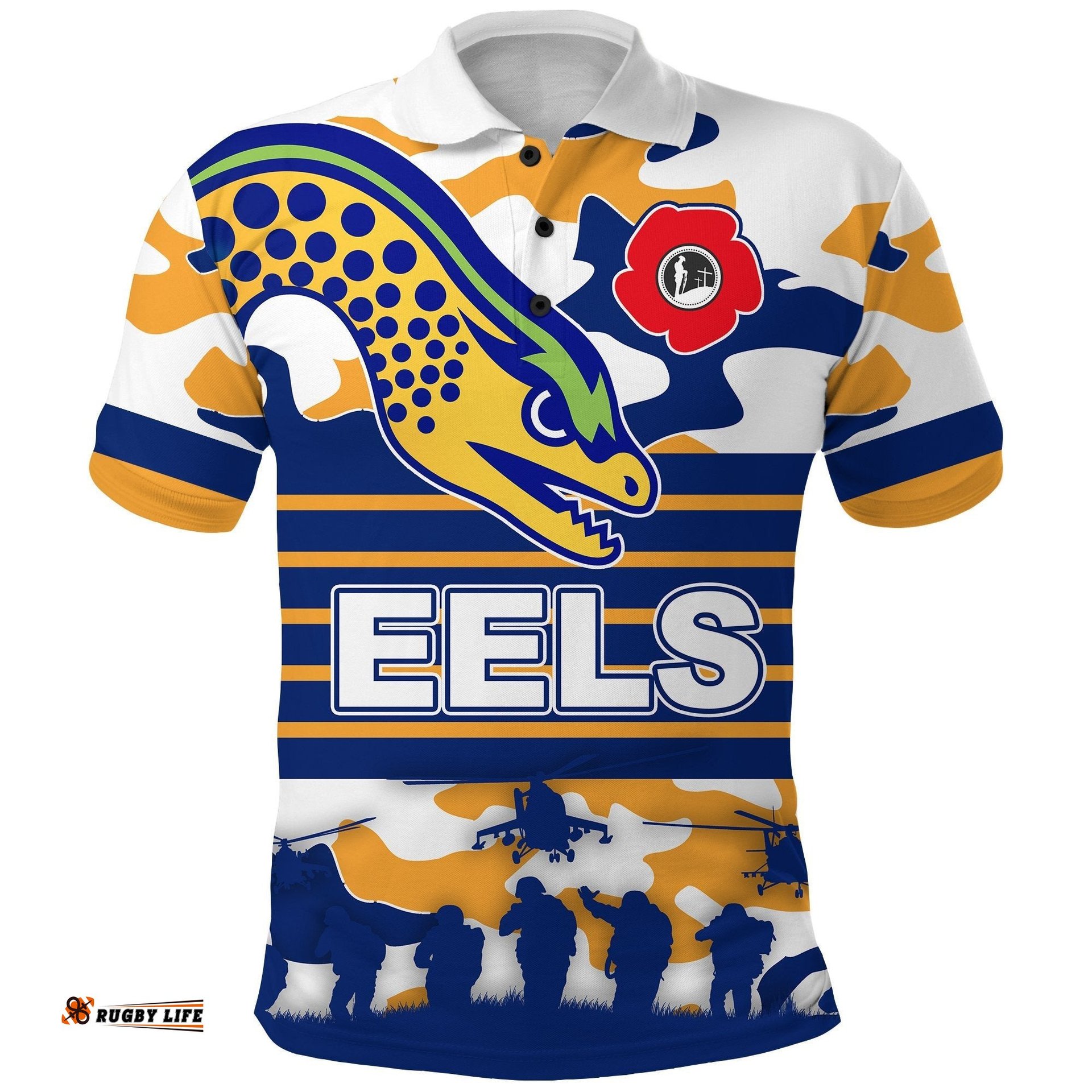 Eels Anzac Day Polo Shirt Parramatta Newest