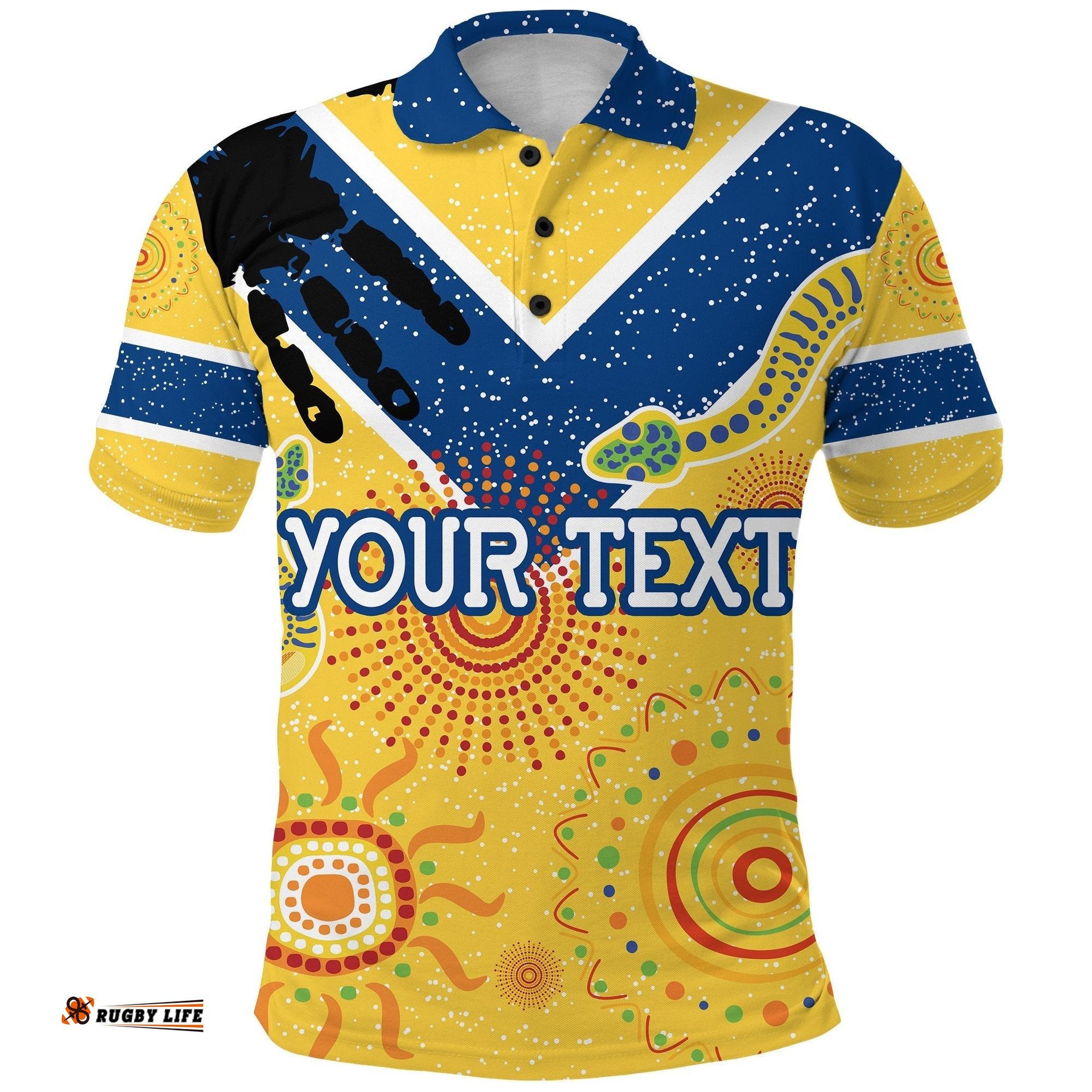 Custom Personalised Parramatta Eels Polo Shirt Ethnic Style