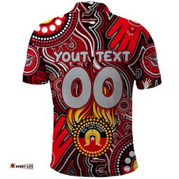 Personalised NAIDOC Week 2024 Essendon Bombers Polo Shirt Australian Aboriginal Hand Painting