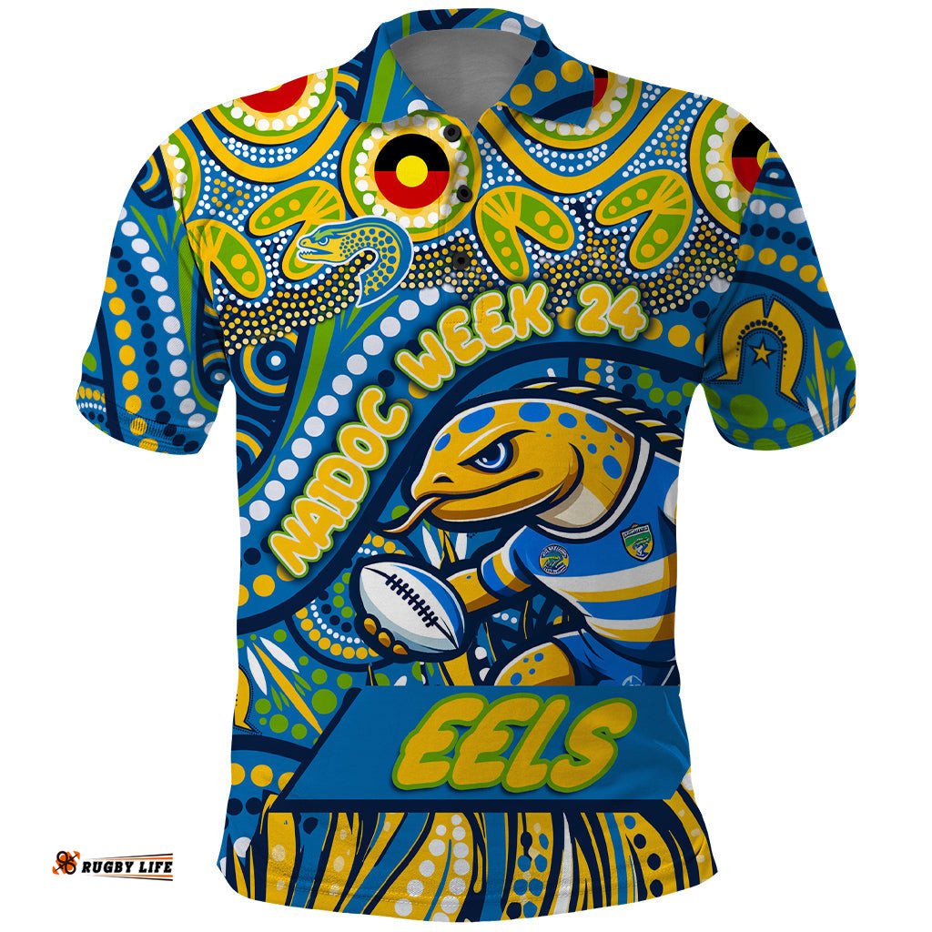 Custom Australia NAIDOC Week 2024 Polo Shirt Parramatta Eels Mascot Keep The Fire Burning