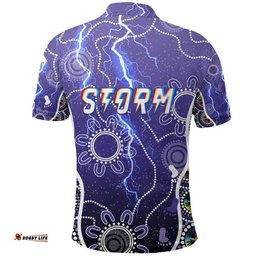 Custom Personalised Melbourne Storm Polo Shirt Unique Indigenous