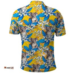 Koala Polo Shirt Plumeria Flowers