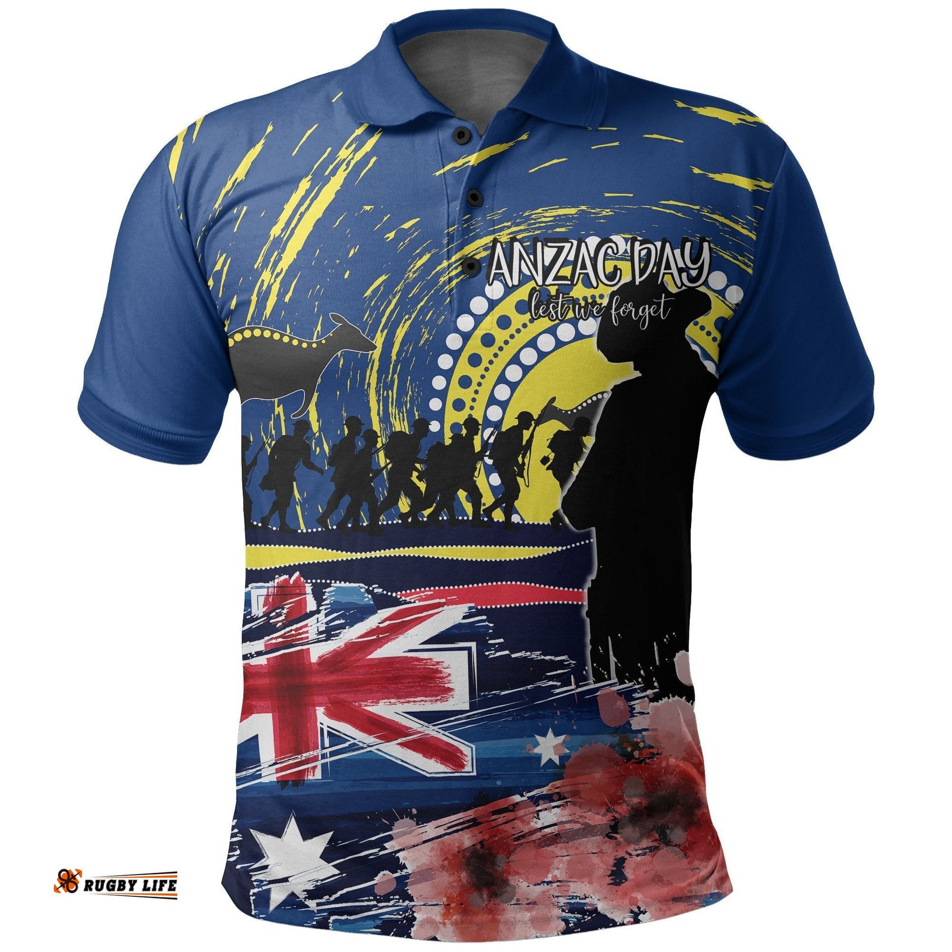 Australia Polo Shirt Anzac Day Lest We Forget No.1