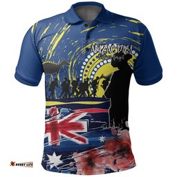 Australia Polo Shirt Anzac Day Lest We Forget No.1
