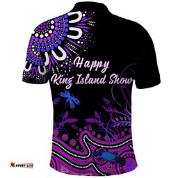 Custom Personalised Happy King Island Show Polo Shirt Aboriginal Tasmania Australia Version Purple
