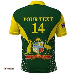 Custom Australia Cricket Polo Shirt 2024 World Cup Go Aussie - Green Version