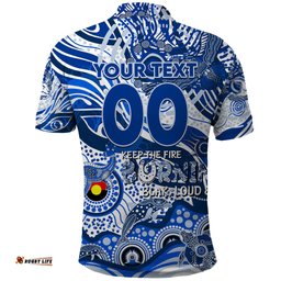 Custom NAIDOC Week 2024 Kangaroos Polo Shirt Aboriginal Animals Keep The Fire Burning