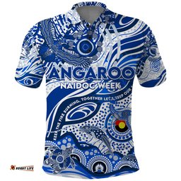 Custom NAIDOC Week 2024 Kangaroos Polo Shirt Aboriginal Animals Keep The Fire Burning