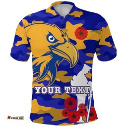 Custom Personalised Eagles Anzac Polo Shirt West Coast Simple