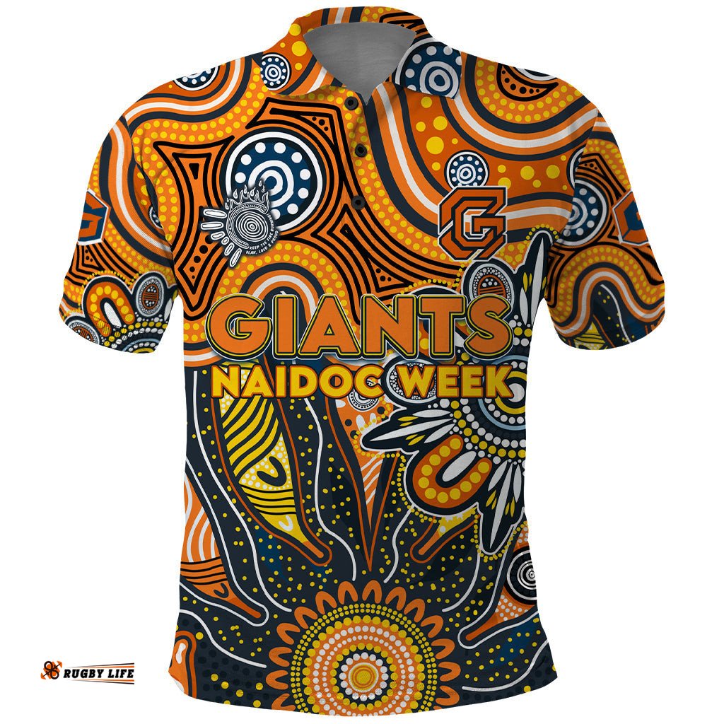 Personalised Giants NAIDOC Week 2024 Polo Shirt Aussie Aboriginal Art