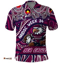 Custom Australia NAIDOC Week 2024 Polo Shirt Sea Eagles Mascot Keep The Fire Burning