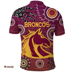 Custom Personalised Brisbane Broncos Polo Shirt Indigenous Country Style