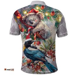 Koala and Tui Bird Christmas in July Polo Shirt