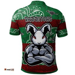 Rabbitohs Rugby Polo Shirt - Custom Indigenous Super Rabbitohs Polo Shirt RLT13