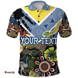 Custom Personalised Parramatta Eels Polo Shirt Aboriginal Ethnic Style