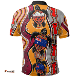 Polo Shirt - Aboriginal Patterns Shirt Turtle