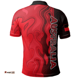 Polo Shirt - Aboriginal Patterns Shirt Sun Australia Flame - Unisex