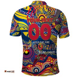 Custom NAIDOC Week 2024 Crows Polo Shirt Aboriginal Animals Keep The Fire Burning