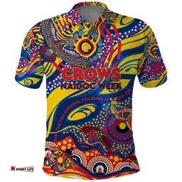 Custom NAIDOC Week 2024 Crows Polo Shirt Aboriginal Animals Keep The Fire Burning