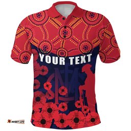 Custom Personalised Demons Anzac Day Polo Shirt Melbourne