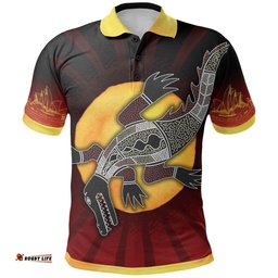 Polo Shirt - Aboriginal Crocodile with the Sydney Opera House