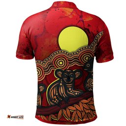 Aboriginal Polo Shirt - Australian Indigenous Koala